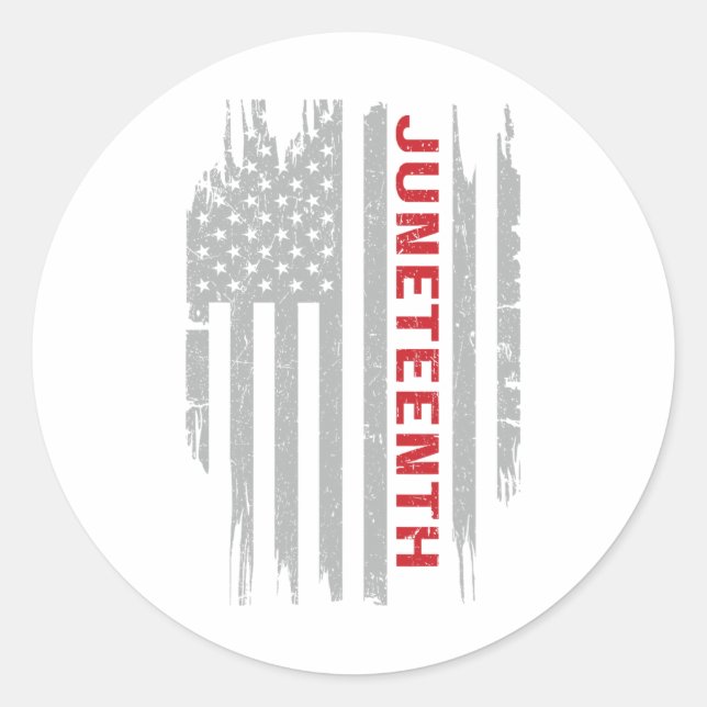 Juneteenth American Flag Usa  Classic Round Sticker (Front)