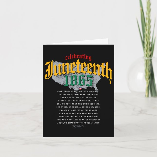 Juneteenth Ancestors 1865 African American Map Bla Card (Front)