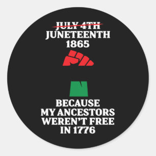 Juneteenth Ancestors Black African American Flag P Classic Round Sticker