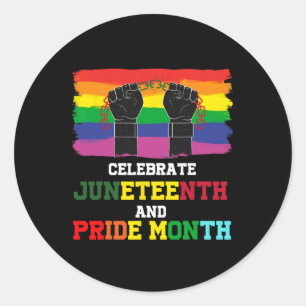Juneteenth And Gay Pride Month Celebrate Black Pri Classic Round Sticker