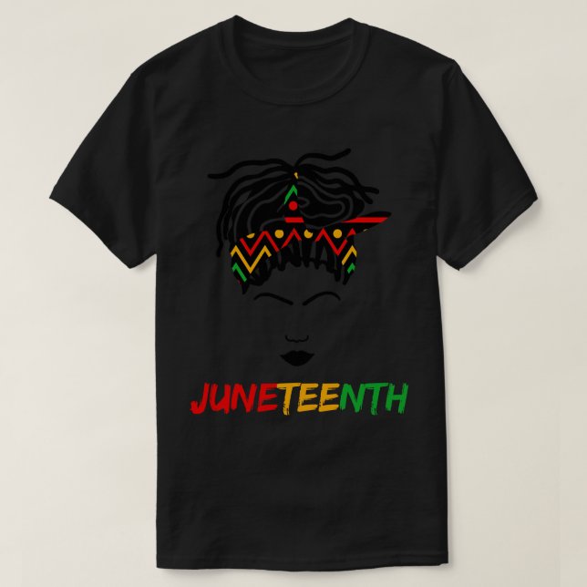 Juneteenth Bandanna Locs Woman T-Shirt (Design Front)