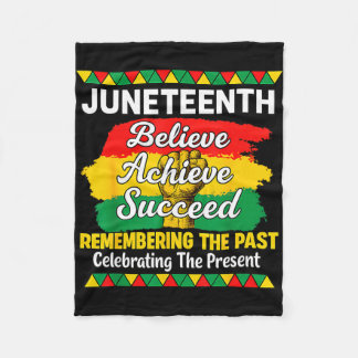 Juneteenth believe achieve succeed african fleece blanket