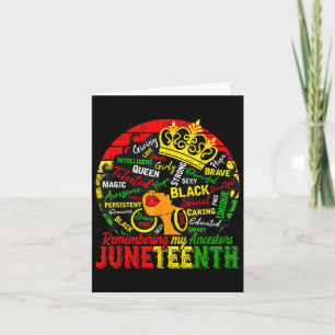 Juneteenth Black African Women Hair Remembering My Card
