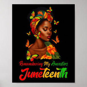 Juneteenth Black African Women Hair Remembering My Poster