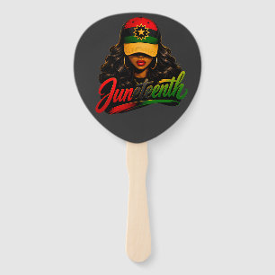 Juneteenth Black Afro Women Melanin Freedom 1865 Hand Fan