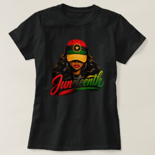 Juneteenth Black Afro Women Melanin Freedom 1865 T-Shirt