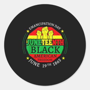 Juneteenth black american freedom emancipation day classic round sticker