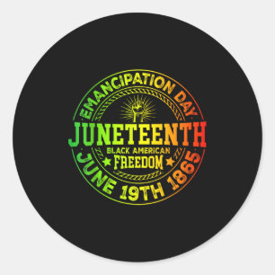 Juneteenth black american freedom june 19th 1865 classic round sticker