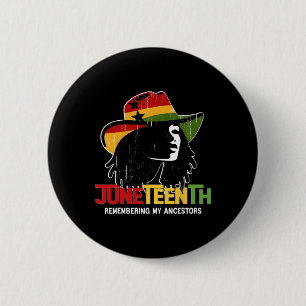 Juneteenth Black Cowgirl 1865 Ancestor Black Freed 6 Cm Round Badge
