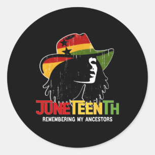 Juneteenth Black Cowgirl 1865 Ancestor Black Freed Classic Round Sticker