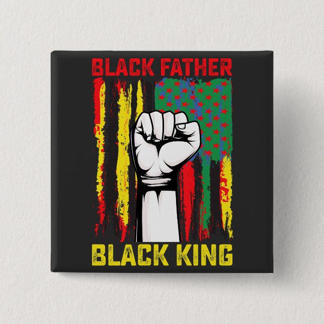 Juneteenth Black Father Day Dad King Celebrating F 15 Cm Square Badge (Front)