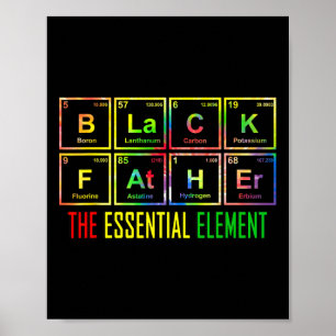 Juneteenth Black Father Symbol Periodic Table Men Poster