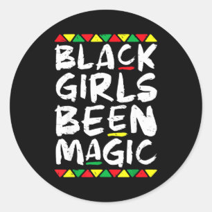 Juneteenth black girls been magic melanin afro classic round sticker