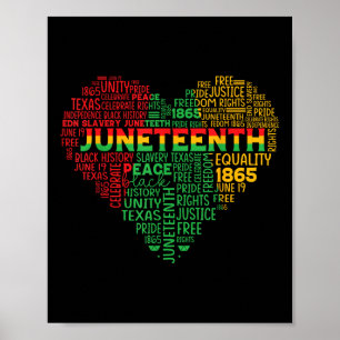 Juneteenth Black History Heart Freedom African Ame Poster