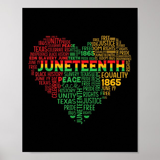 Juneteenth Black History Heart Freedom African Ame Poster (Front)