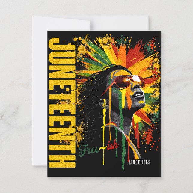 Juneteenth Black History Is History Black Pride Card (Front)