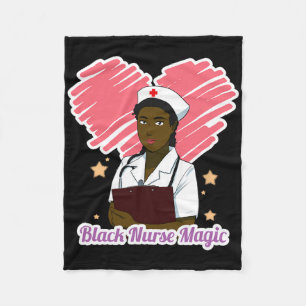Juneteenth Black History Month Africa Black Nurse  Fleece Blanket