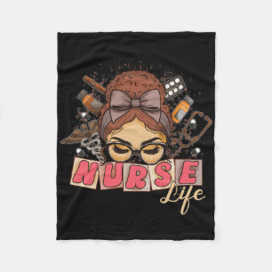 Juneteenth Black History Month Africa Black Nurse Fleece Blanket