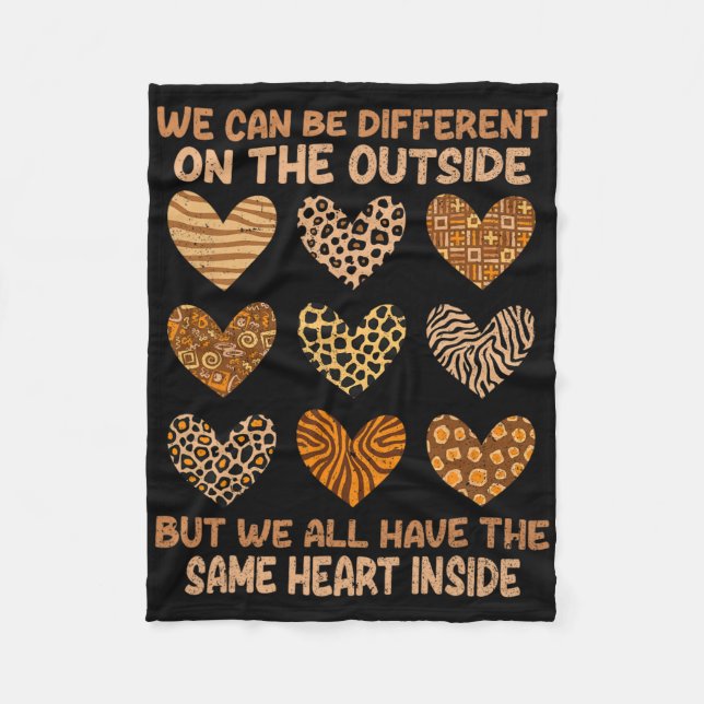 Juneteenth Black History Month Same Heart Inside W Fleece Blanket (Front)