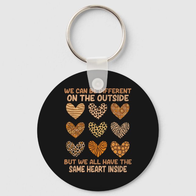 Juneteenth Black History Month Same Heart Inside W Key Ring (Front)