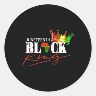 Juneteenth Black King African American Men Boys Bl Classic Round Sticker