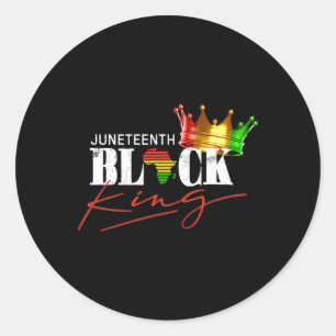 Juneteenth Black King African American Men Boys Bl Classic Round Sticker
