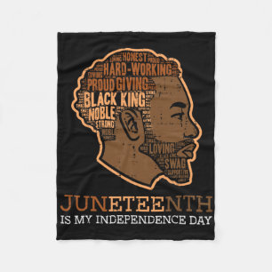 Juneteenth Black King Independence Day Melanin Dad Fleece Blanket