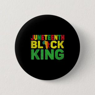 Juneteenth black king melanin dad fathers day 6 cm round badge