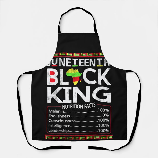 Juneteenth Black King Melanin Dad Fathers Day Apron (Front)