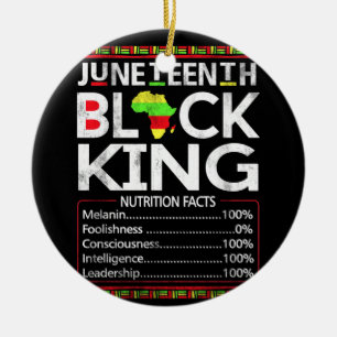 Juneteenth Black King Melanin Dad Fathers Day Ceramic Ornament