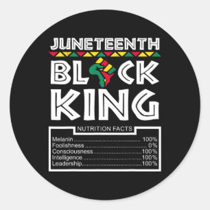 Juneteenth Black King Melanin Dad Fathers Day Men Classic Round Sticker