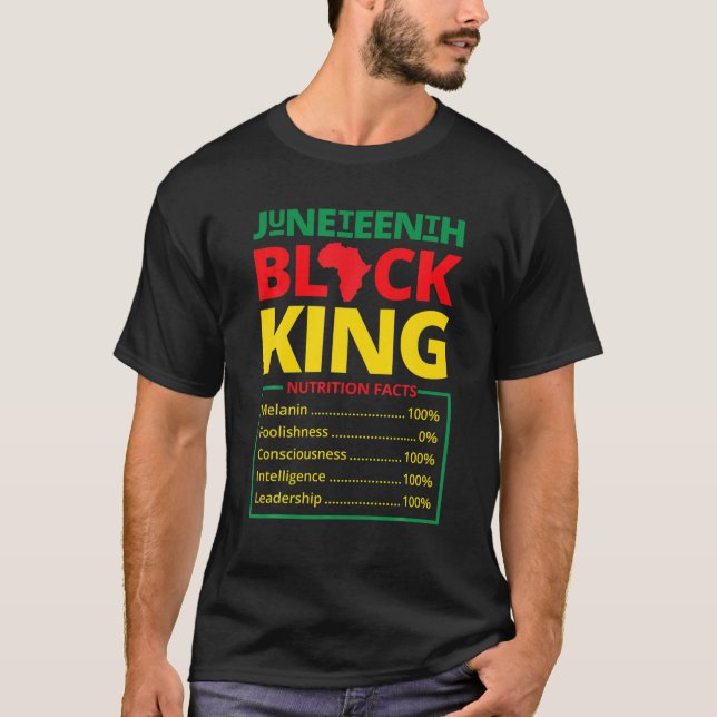 Juneteenth Black King Melanin Dad Fathers Day Men  T-Shirt (Front)