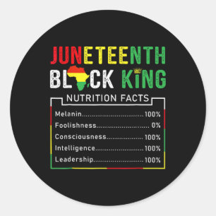Juneteenth Black King Melanin Fathers Day Men Boys Classic Round Sticker