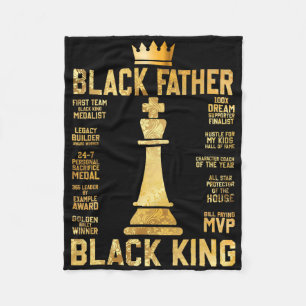 Juneteenth Black King Most Powerful Chess African Fleece Blanket