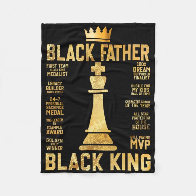 Juneteenth Black King Most Powerful Chess African  Fleece Blanket (Front)