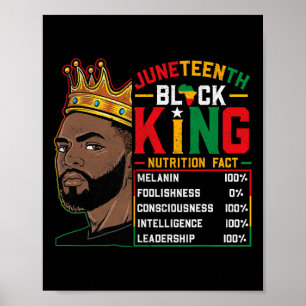 Juneteenth Black King Nutrition Facts Melanin Fath Poster