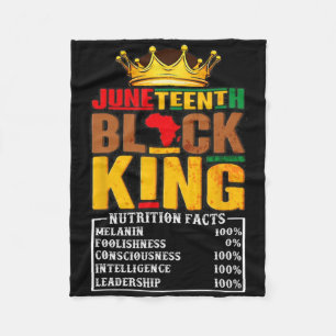 Juneteenth Black King Nutrition Facts Pride Africa Fleece Blanket
