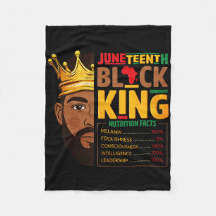 Juneteenth Black King Nutrition Facts Pride Africa Fleece Blanket