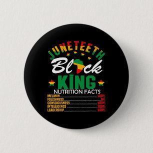 Juneteenth Black King Nutritional Fact Pride Afric 6 Cm Round Badge