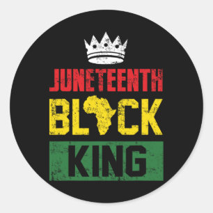 Juneteenth Black King Nutritional Facts Boys Junet Classic Round Sticker