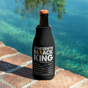 Juneteenth Black King Nutritional Facts Melanin  Bottle Cooler