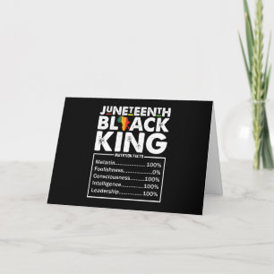 Juneteenth Black King Nutritional Facts Melanin Card