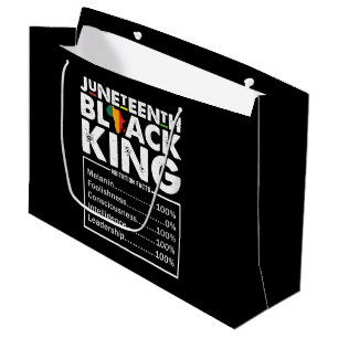 Juneteenth Black King Nutritional Facts Melanin Large Gift Bag