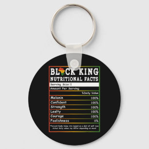 Juneteenth Black King Nutritional Facts Melanin Me Key Ring
