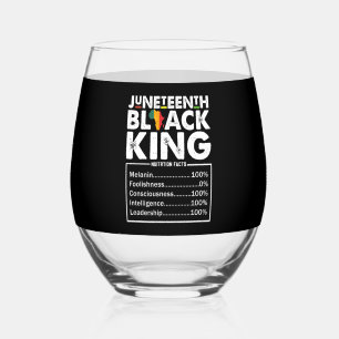 Juneteenth Black King Nutritional Facts Melanin Stemless Wine Glass