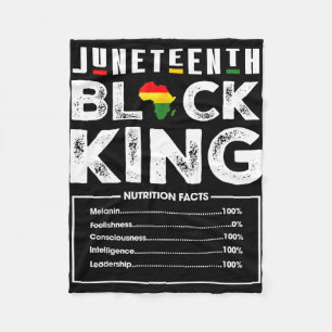 Juneteenth black king nutritional facts men boys fleece blanket