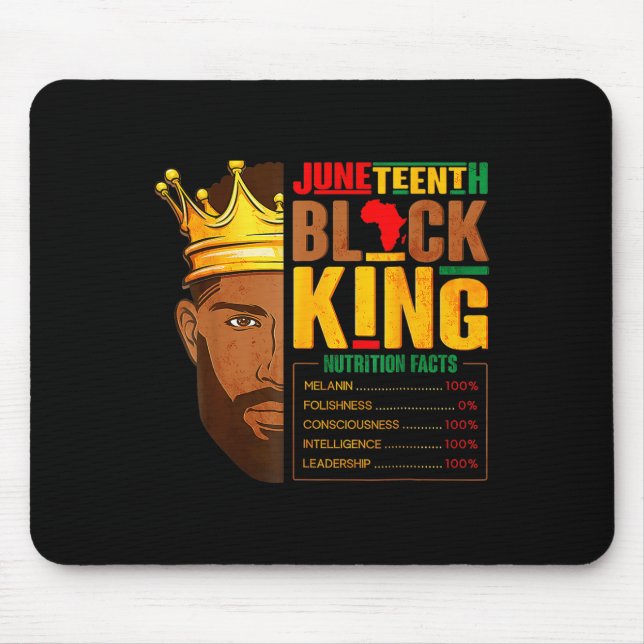 Juneteenth Black King Nutritional Facts  Mouse Pad (Front)