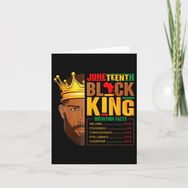 Juneteenth Black King Nutritional Facts Pride Afri Card (Front)