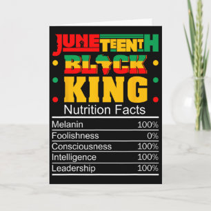 Juneteenth Black King Nutritional Facts Pride Afri Card