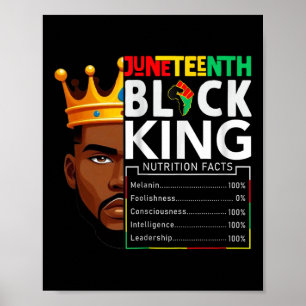 Juneteenth Black King Nutritional Facts Pride Afri Poster